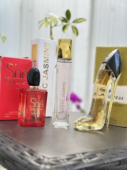 Set of 3 perfume bottles: She Rouge, Mystic Jasmine, and Princess #perfume