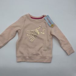 Toddler Girls Fleece Pullover Sweatshirt - Cat Jack Light Pink 2T