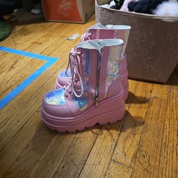 Pink Platform Boots