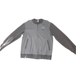Adidas Seattle Sounders FC Bomber Jacket Men's Grey Full Zip MLS Soccer