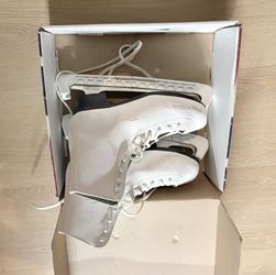 American Tricot Lined Figure Skates 522 White Girls Size 8