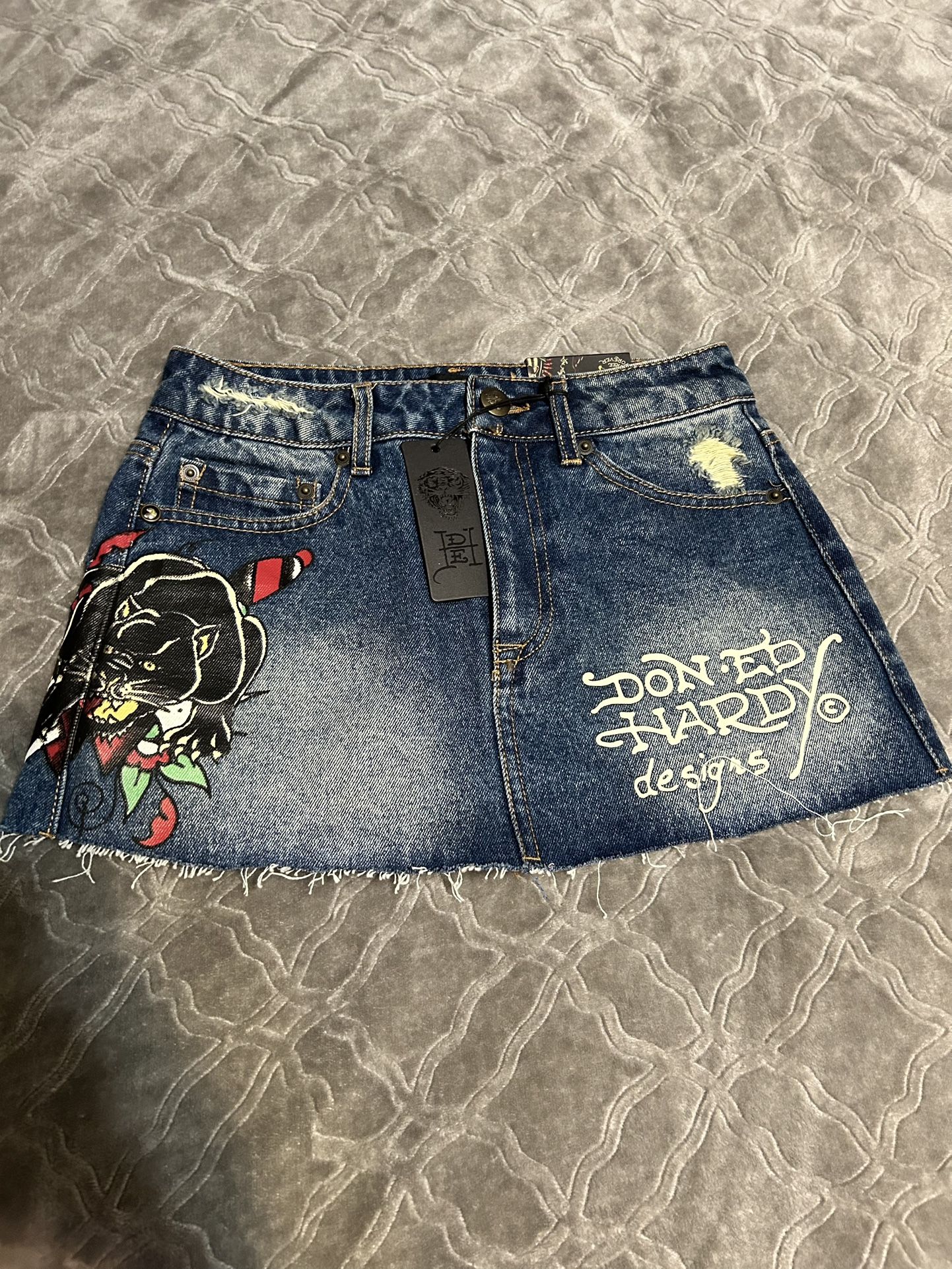 ed hardy mini skirt