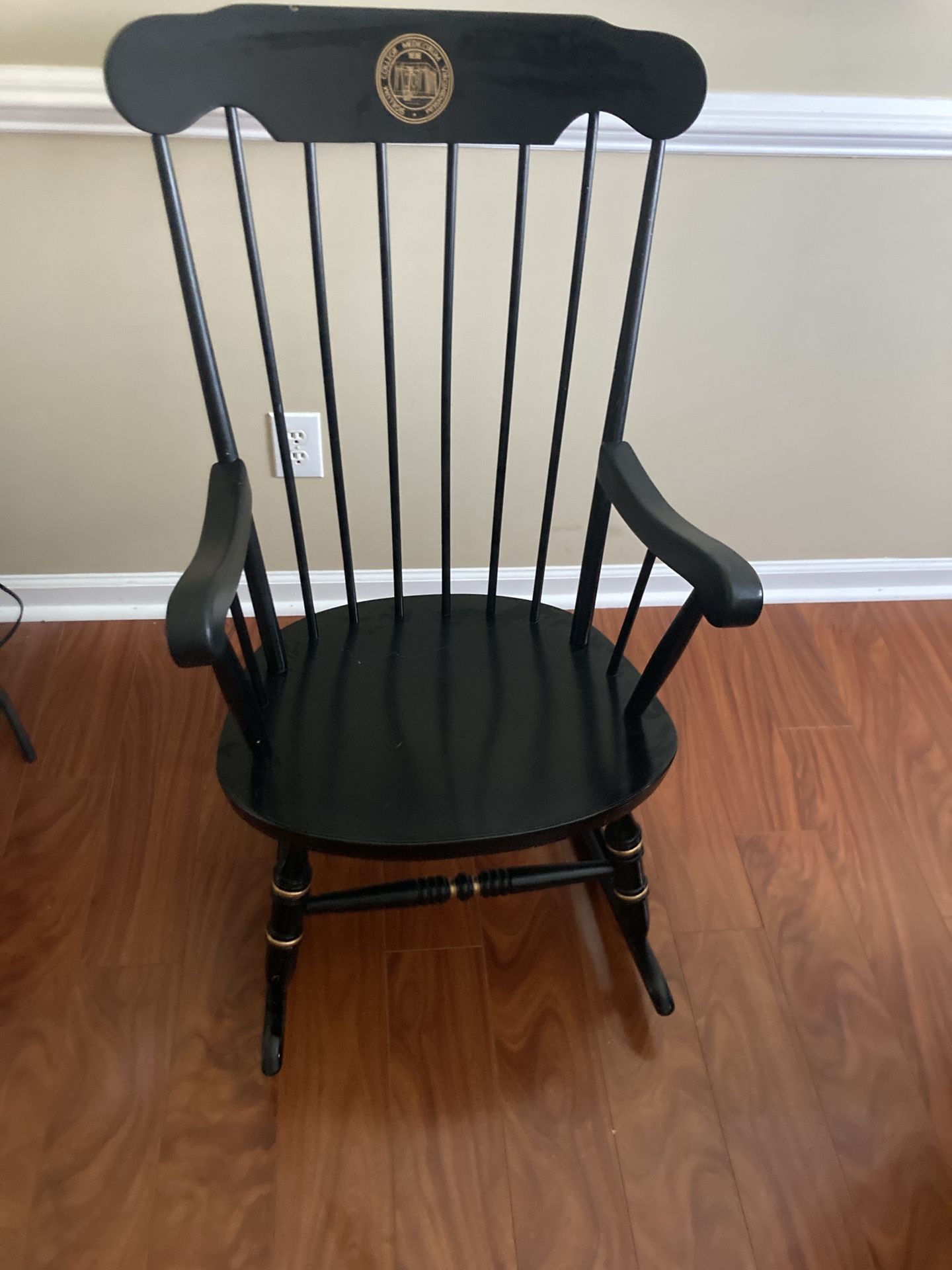 Vintage Rocking Chair Black-Gold Accents Hitchcock Style Furniture