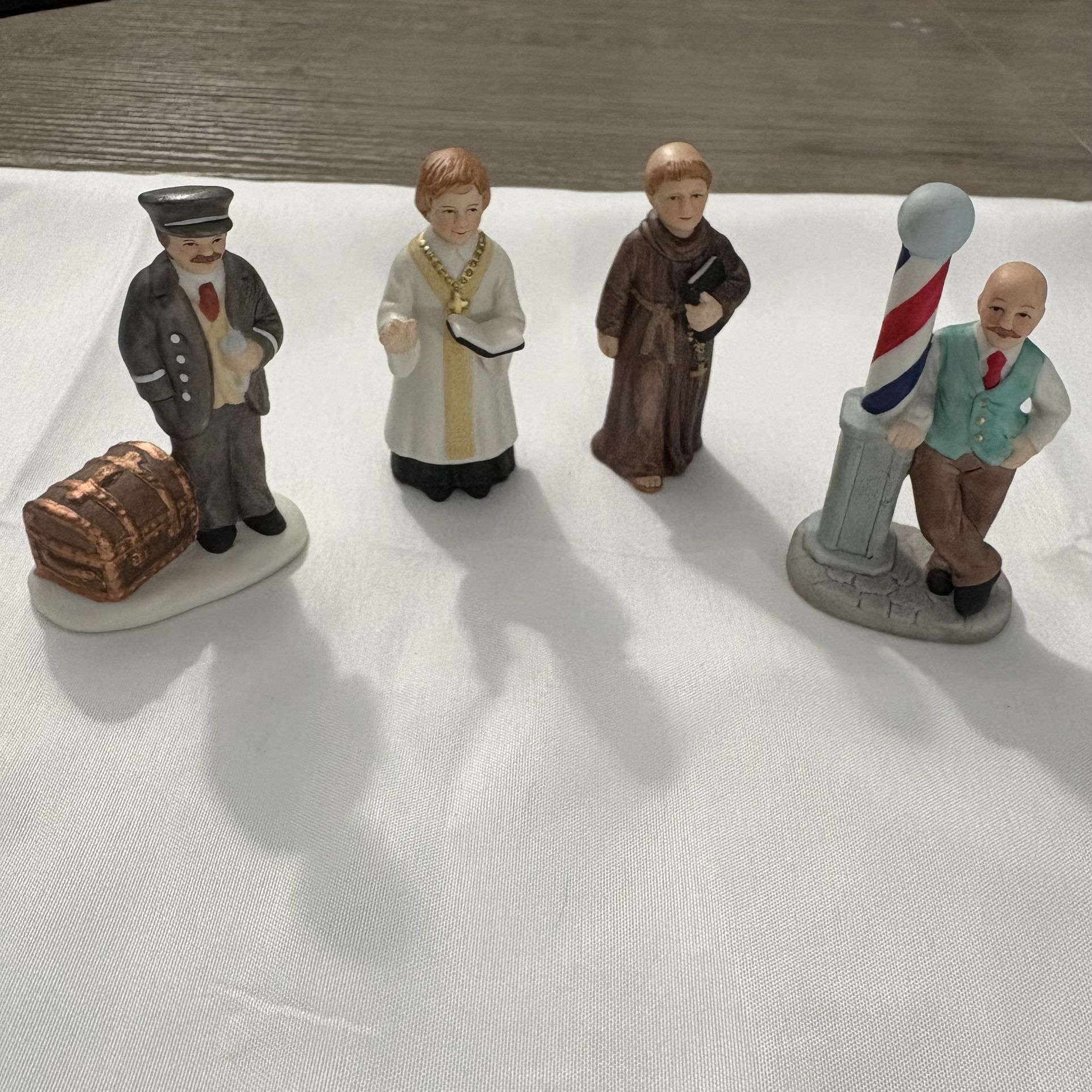 Vintage Retired Lefton Colonial Village Characters Lot Of Four, One 1988 and three 1993