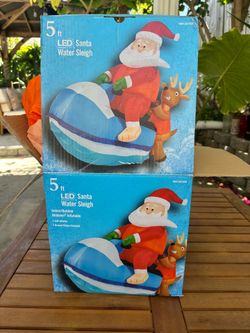 LED SANTA WATER SLEIGH INFLATABLE