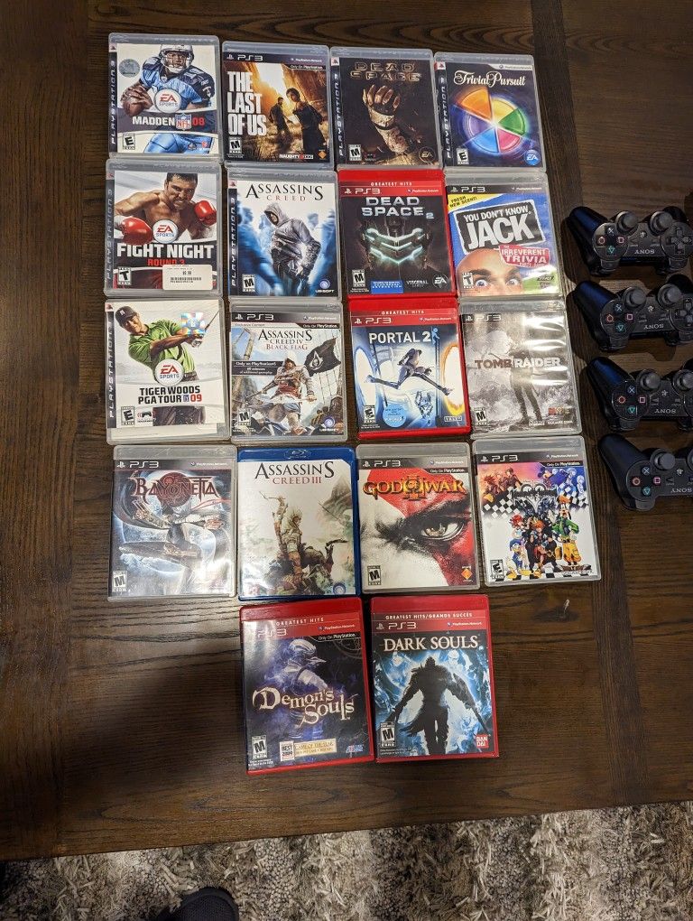 Playstation 3 With 18 Games And 3 Controllers for Sale in Glen Ellyn