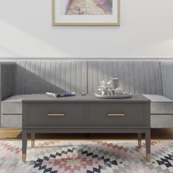 CosmoLiving by Cosmopolitan Westerleigh Lift-Top Gray Coffee Table, Graphite Grey