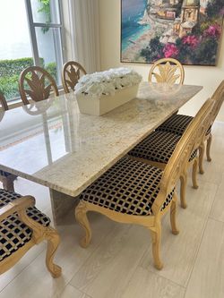9 Wooden Upholstered Chairs made by Century Furniture. Originally paid $750 a chair