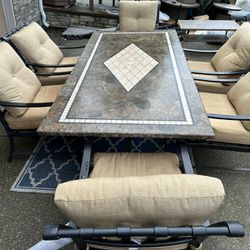 Costco Outdoor Dinning Table With Chairs And Cushions 