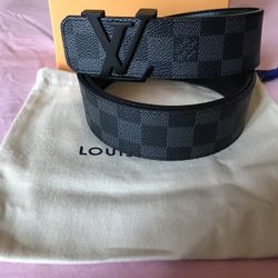 Louis Vuitton Black Damier Graphite Belt 95cm