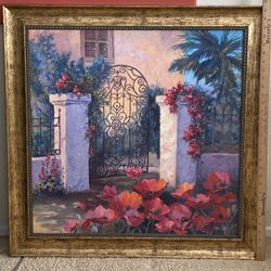 Large Framed Art Gold Tone Frame 