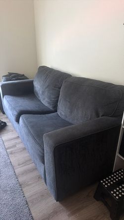 Dark Gray Fabric Two-Seater Sofa