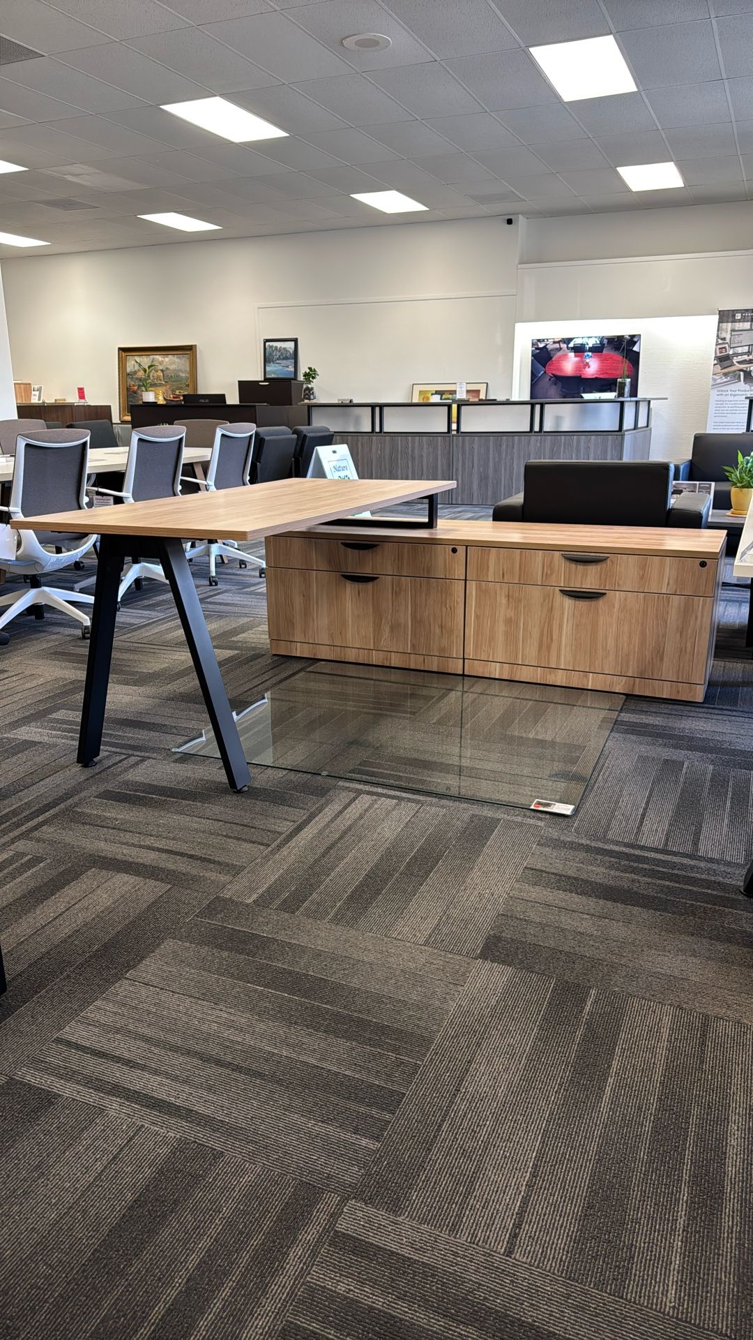 Modern L Shaped Desk W/ Dual Storage