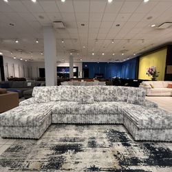 NEW 🤯 X-LARGE Arctic Plush Corduroy Double Chaise Sectional 🐺❄️