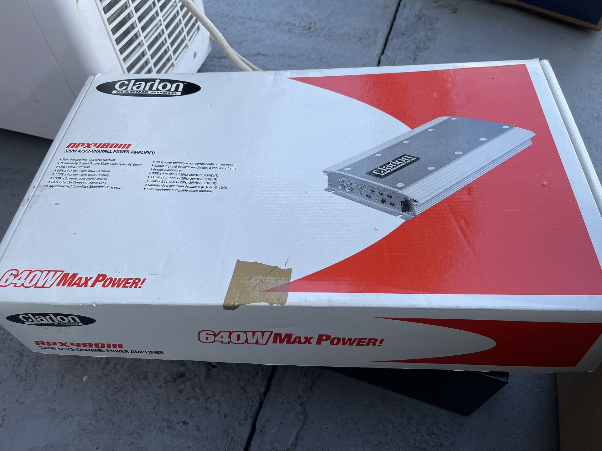Clarion APX480M 80W x 4 marine amplifier Never Used. $200 Firm On Price
