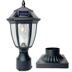 Solar Post Lamp Lights  Dusk To Dawn 2 Pack 