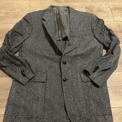 Vintage John Peel Ltd. Classic 100 % Wool Gray Men's Sports Coat (Size: 40R)