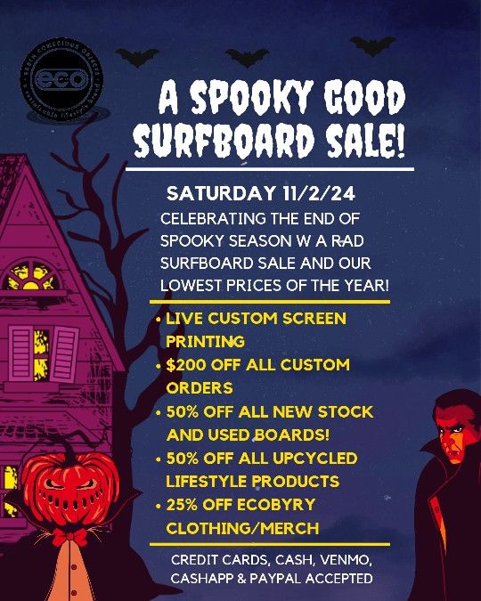 A SPOOKY GOOD SURFBOARD SALE!!!