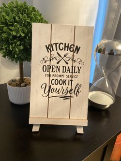 Sign Funny Wooden sign for kitchen decor With Stand 