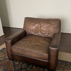 Pottery barn 43” Leather Armchair