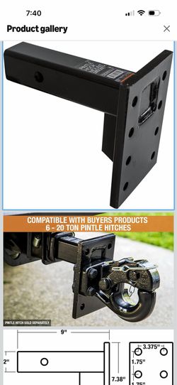 2 Inch Receiver Pintle Hitch Mount 14,000 LBS