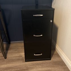 Black Locking File Cabinet 