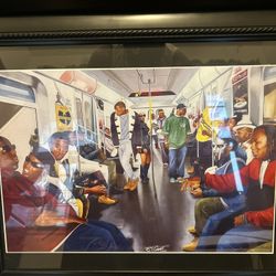 Old School Rap Artists Glass Portrait 