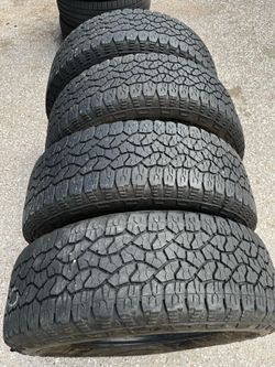 4 USED LT 27565R20 Goodyear Wrangler All Terrain tires for $300 installed and balanced . 275 65 20 275 65 R 20 27565R20 275/65/20 275/65/R20  Texas Ex