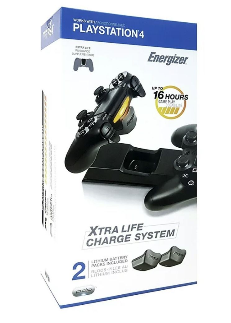 PDP Energizer Extra Life Charge System + 2X Battery Packs for PlayStation 4 PS4