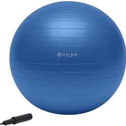 Gaiam Total Body Exercise Balance Stability Yoga Ball, Anti-Burst with Air Pump for Home, Office Chair, and Fitness - Various Sizes