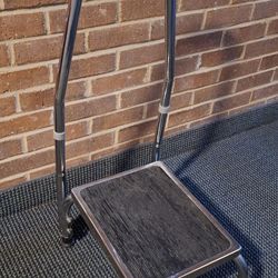 safety step-up stool with handrail