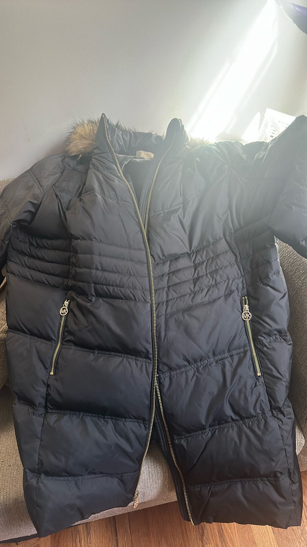 Coat Black Michael Kors Coat Size 3x Women With Fur Trimmed Hood