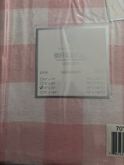 Buffalo Plaid Pink Tablecloth 70x70