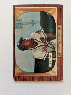 1955 Bowman #179 Hank Aaron 2nd Year Baseball Card HOF Milwaukee Braves