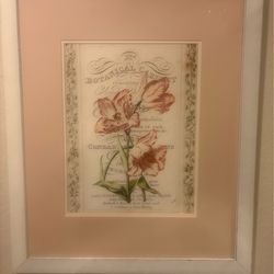 Floral framed and matted art