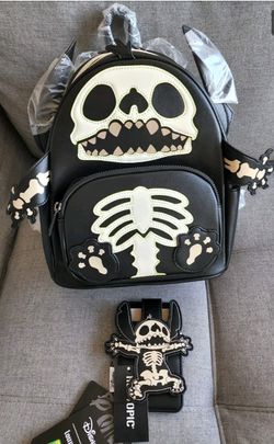 Loungefly Stitch Skeleton Glow in the Dark Backpack SDCC 2022 Exclusive  (NWT)