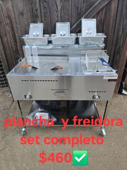 Fryer and grill placha con freidora nuevos