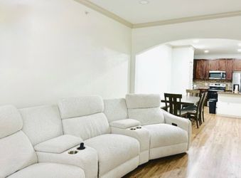 Beige Sofa Yountville 5 Pc Dual Power Reclining Sectional