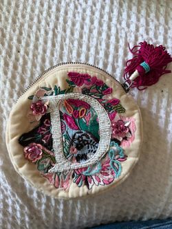 Anthropologie embroidered pouch bag