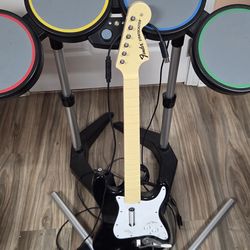 Rock band guitar and drums