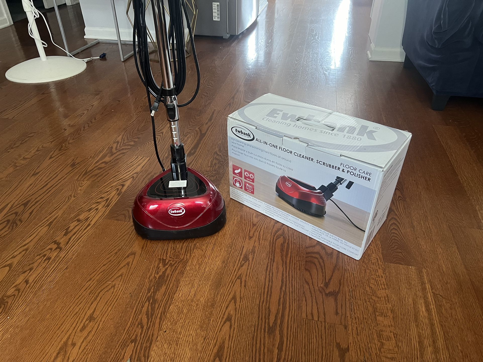 Ewbank EP170 All-In-One Floor Cleaner, Scrubber and Polisher, Red Finish, 23-Foot Power Cord
