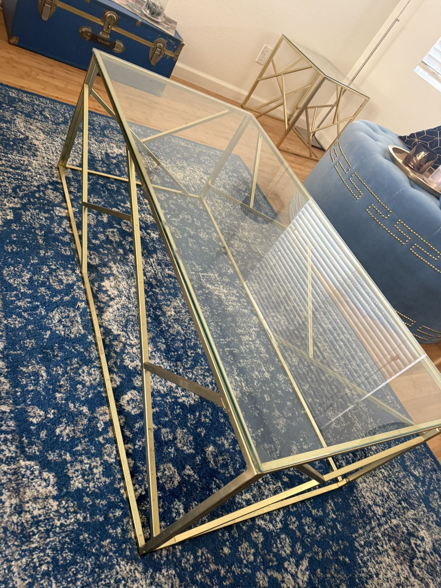 Gold Coffee Table And End Tables