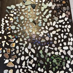 300 + Pieces of authentic Jewelry grade Sea Glass, Pottery, Porcelain and Marble
