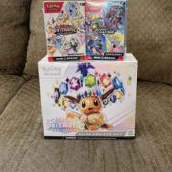 Pokémon prismatic, evolutions ETB and prismatic booster, bundle and journey together booster bundle