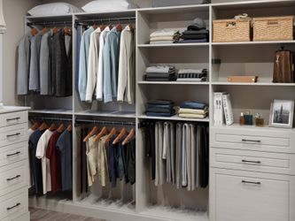 Reach In Wall Closet-Raised Panel Drawer Fronts, Everything is Adjustable