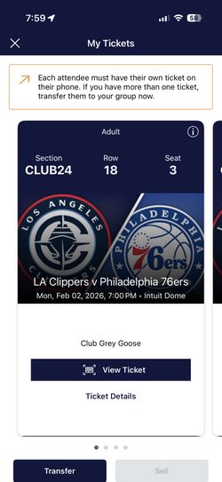 4 Tickets 50% Off 76ers @ LA Clippers 2 February 2026