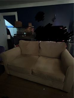 Beige Fabric Loveseat Sofa