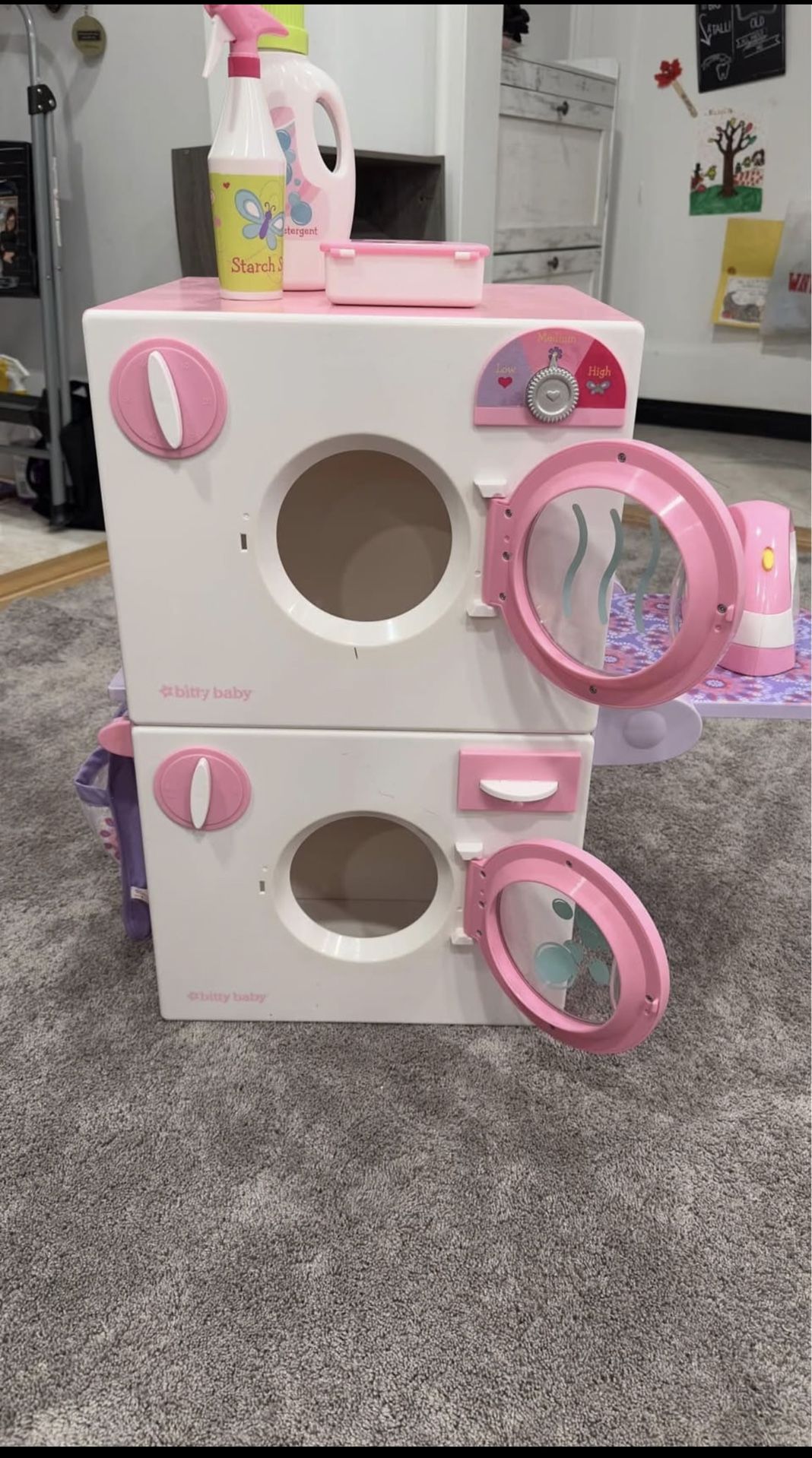 American Doll Bitty Baby Washer & Dryer With Toy Iron And Spray