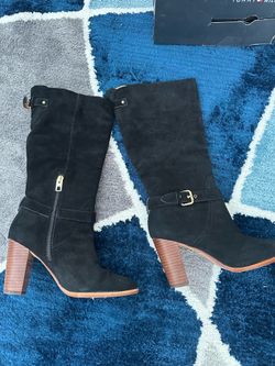 Coach Beverly Black Calf Suede heel boots