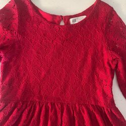 Girls H&M Red Lace Dress 